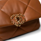 CHANEL Handbag Brown 23B Caramel Lambskin Quilted 19 Flap Small Mixed Hardware - Redeluxe