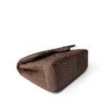 CHANEL Handbag Brown Light Brown Python Jumbo Classic Flap - Redeluxe