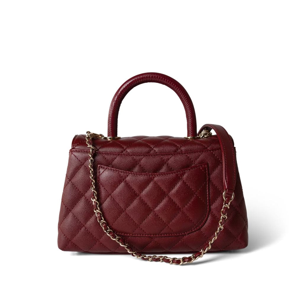 Chanel coco handle burgundy sale