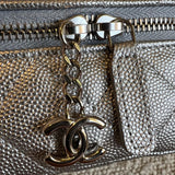 CHANEL Handbag Chanel 21S Metallic Silver Micro Vanity Grained Calfskin SHW - Redeluxe