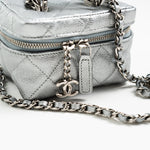 CHANEL Handbag Chanel 21S Metallic Silver Micro Vanity Grained Calfskin SHW - Redeluxe