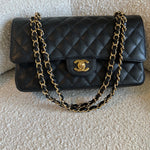 CHANEL Handbag Chanel Black Caviar Quilted Classic Flap Medium GHW - Redeluxe