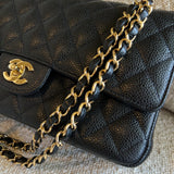 CHANEL Handbag Chanel Black Caviar Quilted Classic Flap Medium GHW - Redeluxe