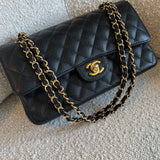 CHANEL Handbag Chanel Black Caviar Quilted Classic Flap Medium GHW - Redeluxe