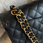 CHANEL Handbag Chanel Black Caviar Quilted Classic Flap Medium GHW - Redeluxe