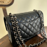 CHANEL Handbag Chanel Black Caviar Quilted Classic Flap Small SHW - Redeluxe