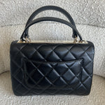 CHANEL Handbag Chanel Black Lambskin Quilted Trendy CC Small LGHW - Redeluxe