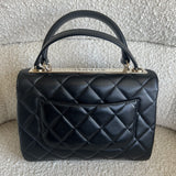 CHANEL Handbag Chanel Black Lambskin Quilted Trendy CC Small LGHW - Redeluxe