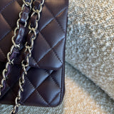 CHANEL Handbag Chanel Dark Purple Lambskin Quilted Classic Flap Medium SHW - Redeluxe