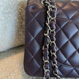 CHANEL Handbag Chanel Dark Purple Lambskin Quilted Classic Flap Medium SHW - Redeluxe