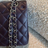 CHANEL Handbag Chanel Dark Purple Lambskin Quilted Classic Flap Medium SHW - Redeluxe