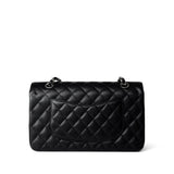 CHANEL Handbag Classic flap / Black Black Caviar Quilted Medium Classic Flap Silver Hardware - Redeluxe