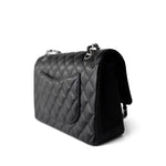 CHANEL Handbag Classic flap / Black Black Caviar Quilted Medium Classic Flap Silver Hardware - Redeluxe