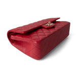 CHANEL Handbag Classic Flap / Red Red Caviar Quilted Classic Flap Medium Light Gold Hardware - Redeluxe