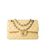 CHANEL Handbag Classic flap / Yellow 21C Yellow Lambskin Quilted Classic Flap Small Light Gold Hardware - Redeluxe