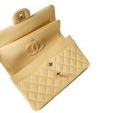 CHANEL Handbag Classic flap / Yellow 21C Yellow Lambskin Quilted Classic Flap Small Light Gold Hardware - Redeluxe