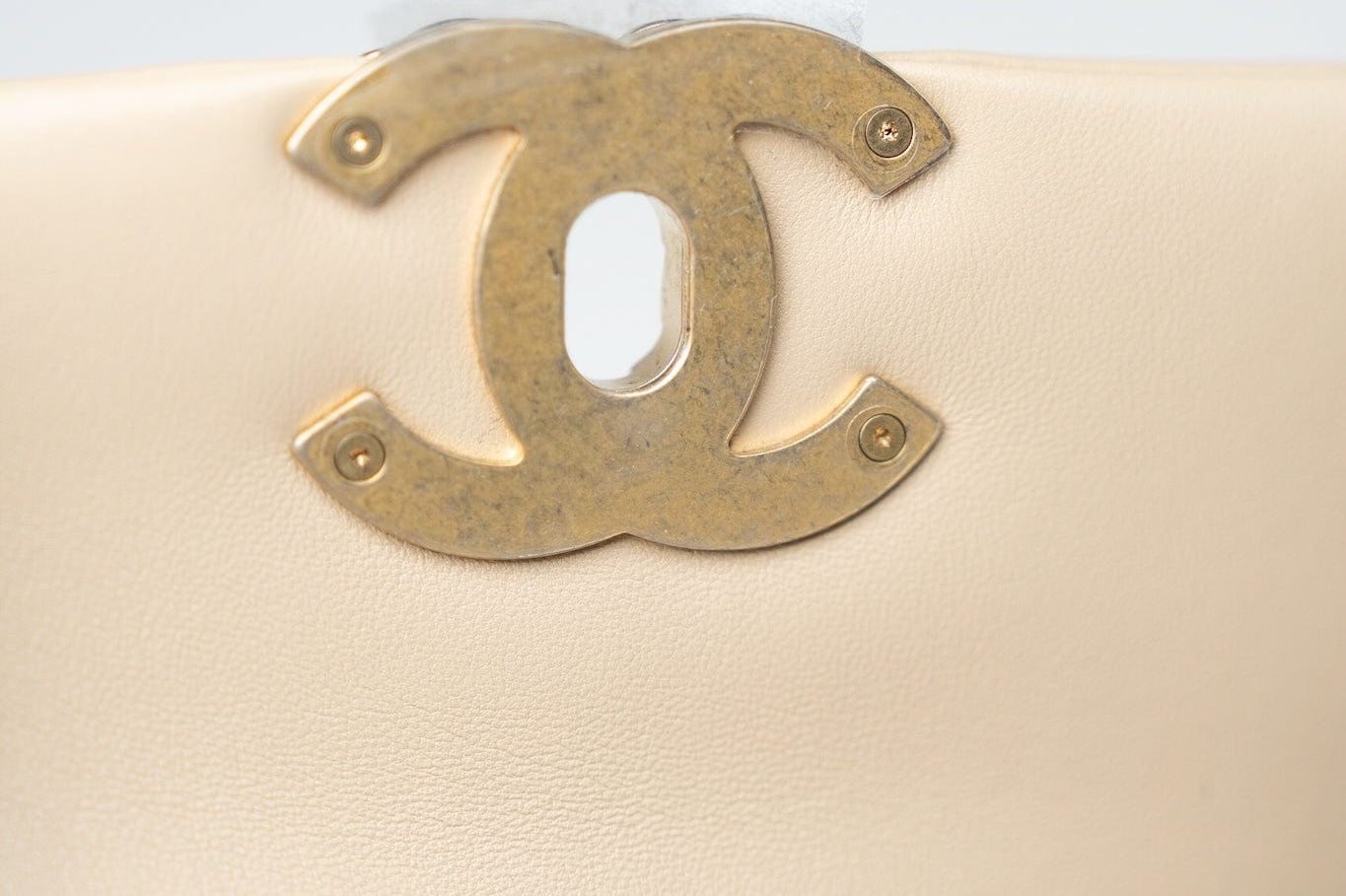 CHANEL Handbag Cream 22S Beige Lambskin Quilted Small 19 Flap Mixed Hardware - Redeluxe