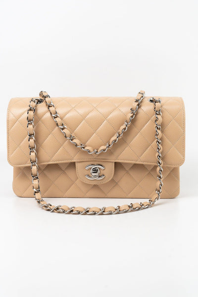 Chanel beige discount caviar flap bag