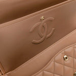 CHANEL Handbag Dark Beige Lambskin Quilted Medium Classic Flap - Redeluxe