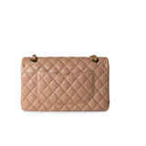 CHANEL Handbag Dark Beige Lambskin Quilted Medium Classic Flap - Redeluxe