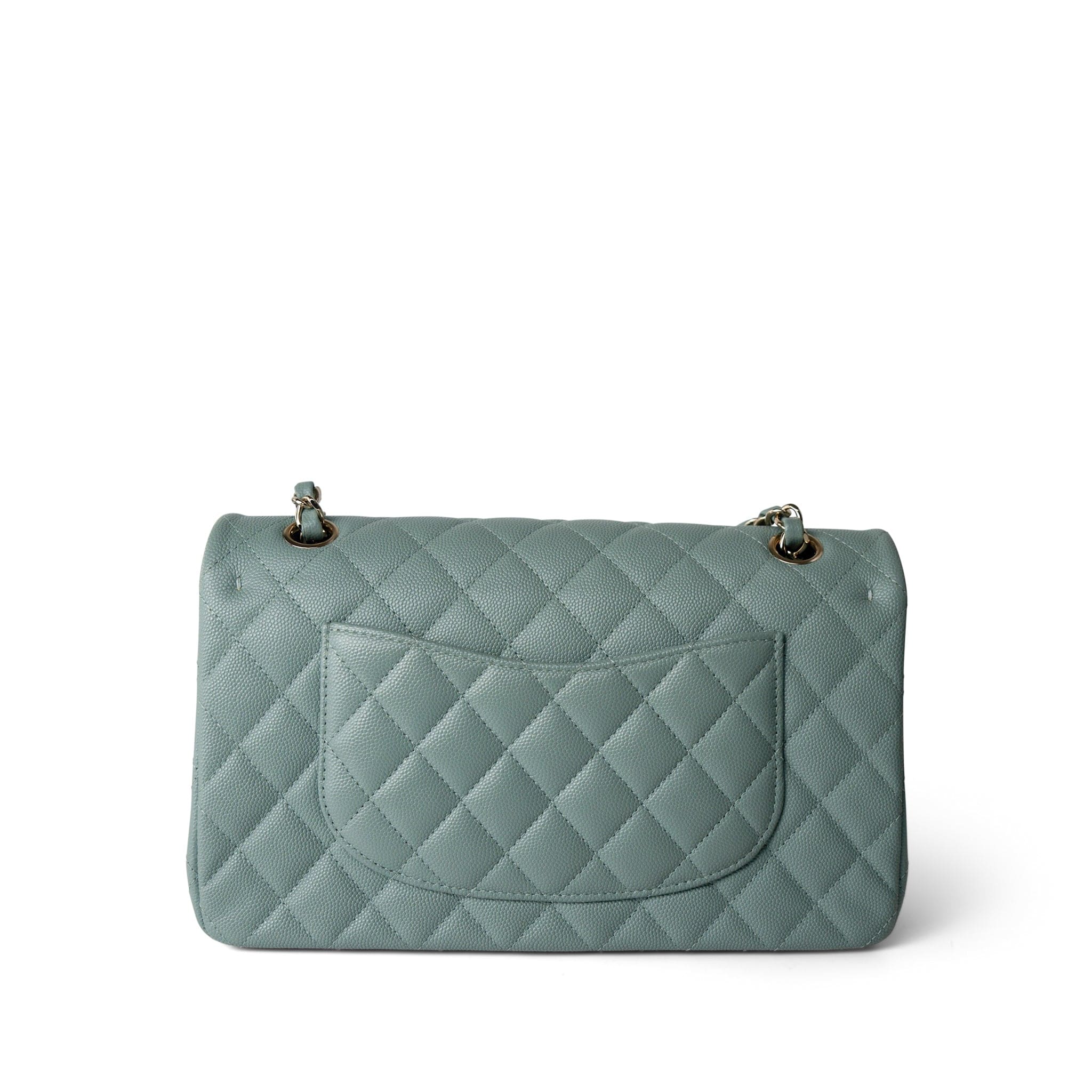 CHANEL Handbag Green / Classic flap 22C Dark Green Caviar Quilted Classic Flap Light Gold Hardware - Redeluxe