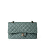 CHANEL Handbag Green / Classic flap 22C Dark Green Caviar Quilted Classic Flap Light Gold Hardware - Redeluxe