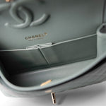 CHANEL Handbag Green / Classic flap 22C Dark Green Caviar Quilted Classic Flap Light Gold Hardware - Redeluxe