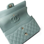 CHANEL Handbag Green / Classic flap 22C Dark Green Caviar Quilted Classic Flap Light Gold Hardware - Redeluxe