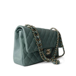 CHANEL Handbag Green / Classic flap 22C Dark Green Caviar Quilted Classic Flap Light Gold Hardware - Redeluxe