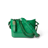 CHANEL Handbag Green / Gabrielle Green Aged Calfskin Quilted Hobo Gabrielle Bag Small Mixed Hardware - Redeluxe