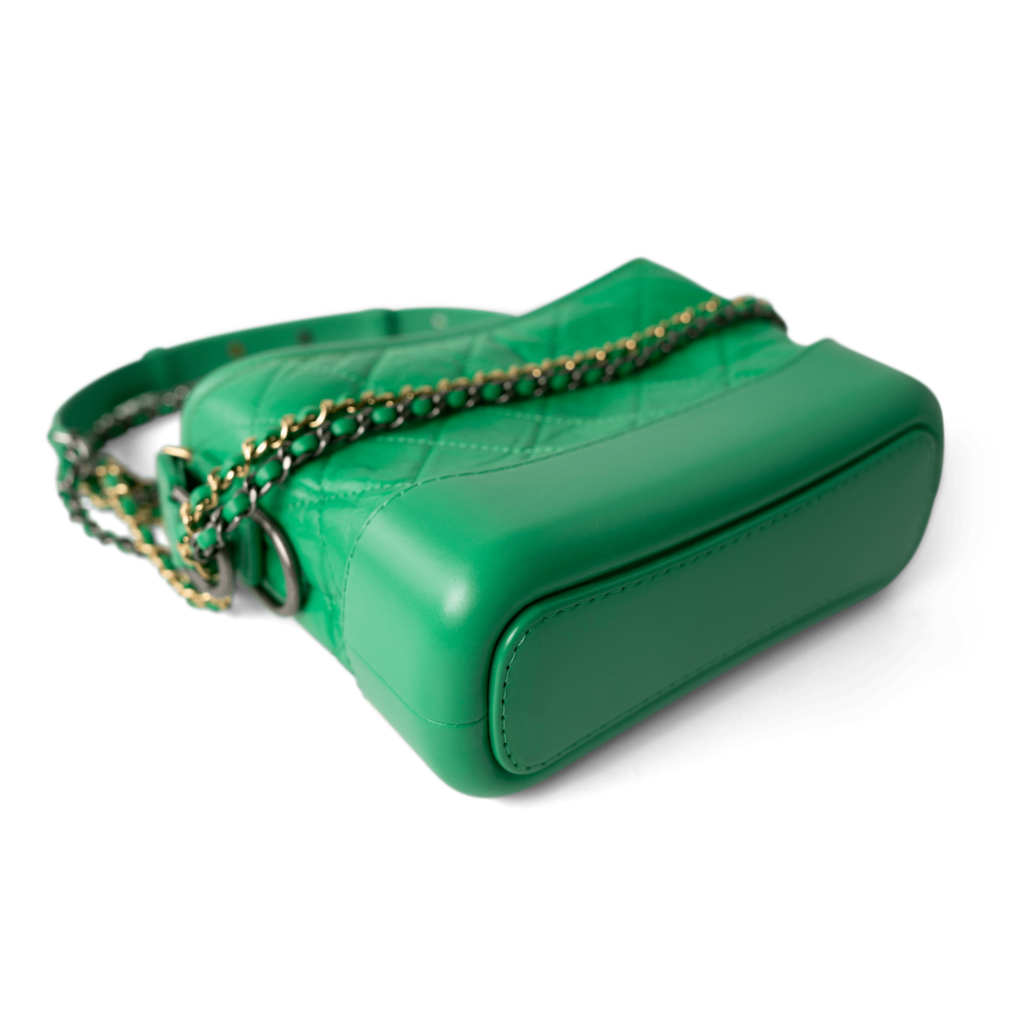 CHANEL Handbag Green / Gabrielle Green Aged Calfskin Quilted Hobo Gabrielle Bag Small Mixed Hardware - Redeluxe