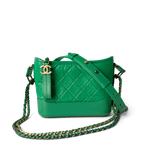 CHANEL Handbag Green / Gabrielle Green Aged Calfskin Quilted Hobo Gabrielle Bag Small Mixed Hardware - Redeluxe