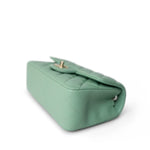 CHANEL Handbag Green Light Green Lambskin Quilted Mini Rectangular Flap - Redeluxe