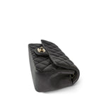 CHANEL Handbag Grey Charcoal Caviar Quilted Mini Rectangular Flap Light Gold Hardware - Redeluxe