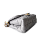 CHANEL Handbag Grey Grey Lambskin Quilted Chain Top Handle Flap - Redeluxe