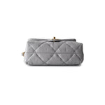 CHANEL Handbag Grey Grey Lambskin Quilted Chain Top Handle Flap - Redeluxe