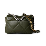 CHANEL Handbag Khaki/ Olive Green Lambskin Quilted 19 Flap Small - Redeluxe