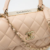 CHANEL Handbag Light Beige Lambskin Quilted Trendy CC Small LGHW - Redeluxe