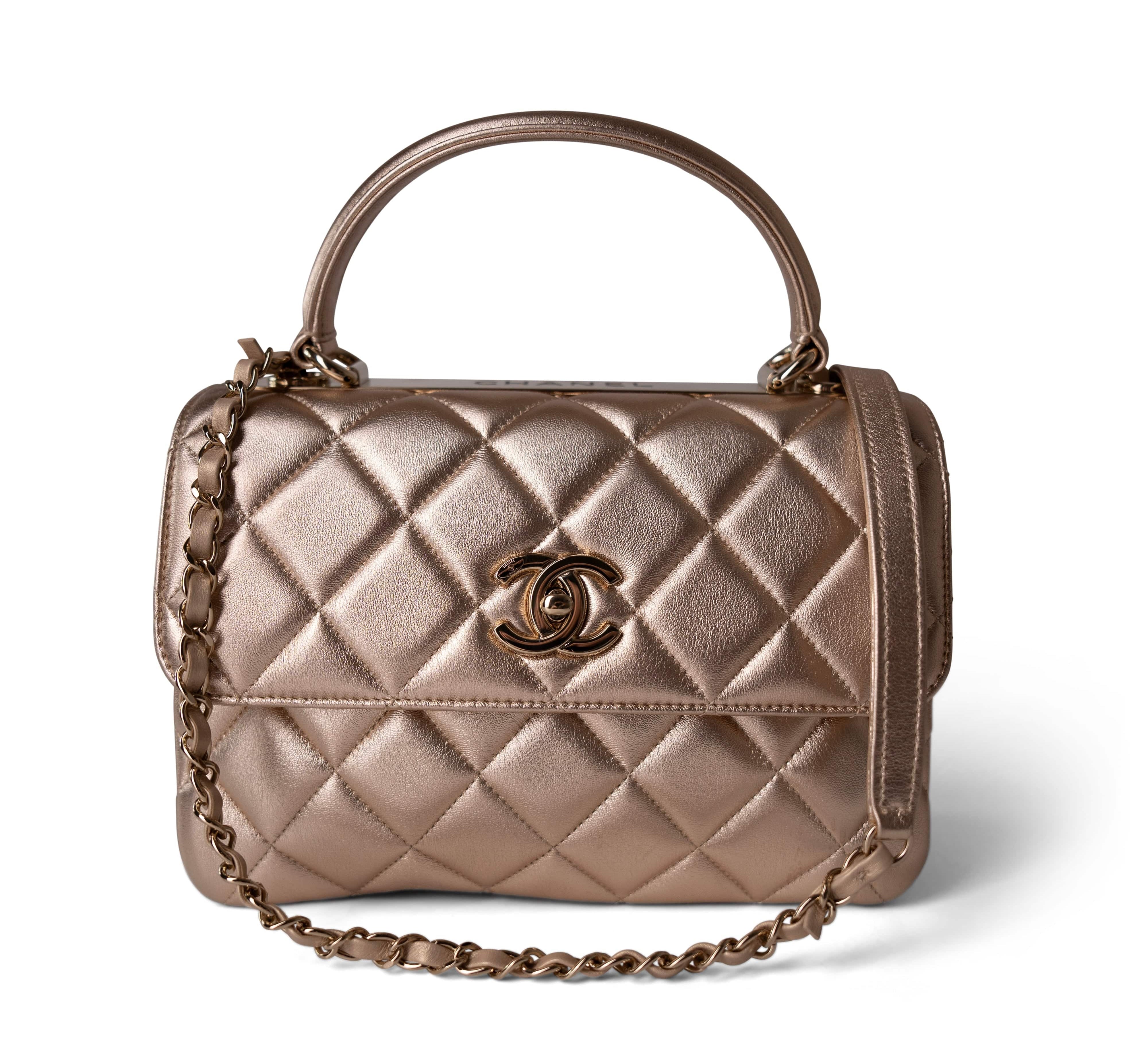 CHANEL Handbag Metallic Lambskin Quilted Trendy CC Small - Redeluxe