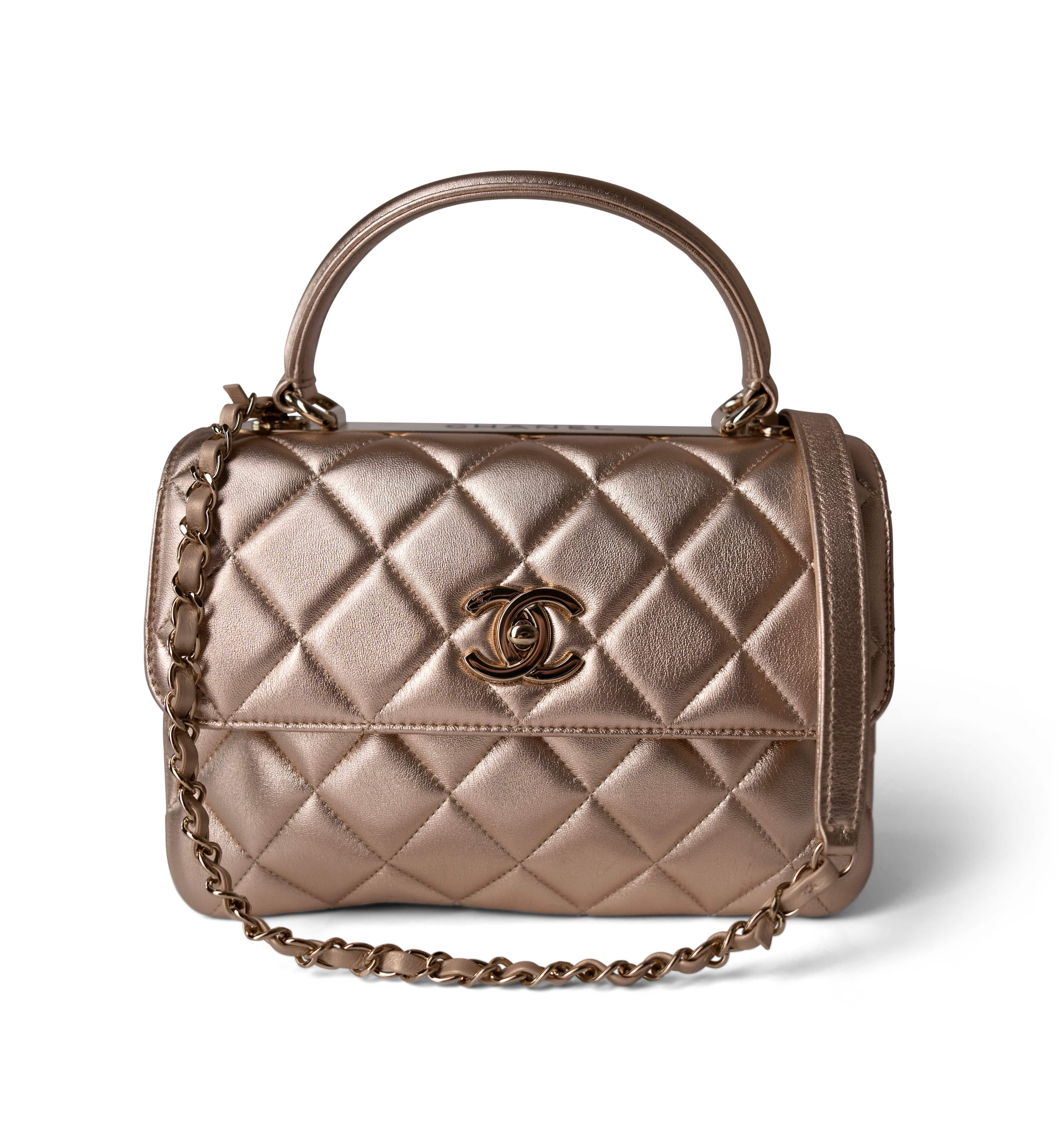 CHANEL Handbag Metallic Lambskin Quilted Trendy CC Small - Redeluxe