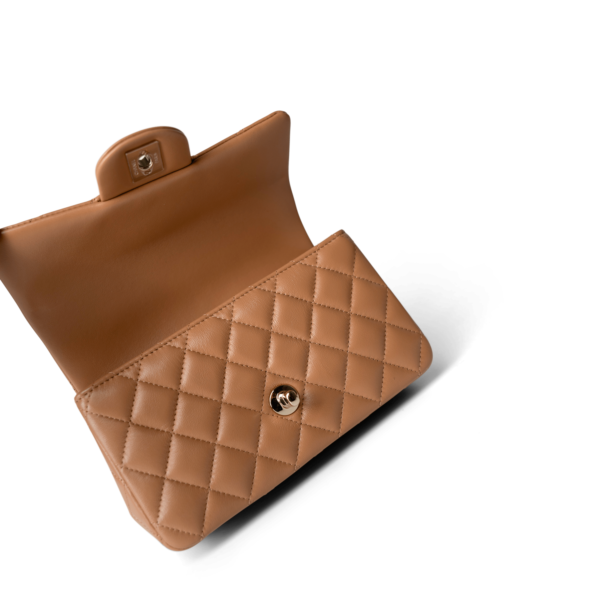 CHANEL Handbag Mini Top Handle / Beige 23P Dark Beige Lambskin Quilted Mini Top Handle LGHW - Redeluxe