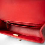 CHANEL Handbag Mini Top Handle / Red 22P Red Lambskin Mini Top Handle Light Gold Hardware - Redeluxe