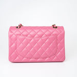 CHANEL Handbag Pink 21P Pink Lambskin Quilted Classic Flap Small Yellow Interior / Rainbow Hardware - Redeluxe