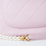 CHANEL Handbag Pink 21S Light Pink / Rose Clair Calfskin Quilted All About Pearls Small Hobo Bag - Redeluxe