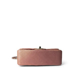 CHANEL Handbag Pink 21S Metallic Rose Gold Grained Lambskin Quilted Mini Rectangular Flap - Redeluxe