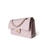 CHANEL Handbag Pink 21S Rose Clair Caviar Quilted Classic Flap Small Light Gold Hardware - Redeluxe