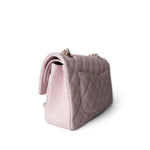 CHANEL Handbag Pink 21S Rose Clair Caviar Quilted Classic Flap Small Light Gold Hardware - Redeluxe