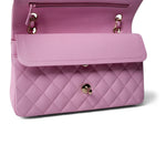 CHANEL Handbag Pink 23P Pink Caviar Quilted Classic Flap Medium Light Gold Hardware - Redeluxe