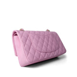 CHANEL Handbag Pink 23P Pink Caviar Quilted Classic Flap Medium Light Gold Hardware - Redeluxe