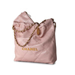 CHANEL Handbag Pink 23S Rose Claire (Pink) Small Calfskin Quilted 22 Bag AGHW - Redeluxe
